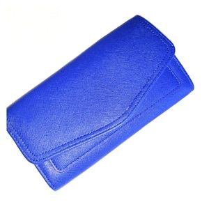 Blue leatherette wallet